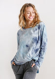 Tie Dye Knot Top, Grey Blue