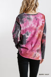 Tie Dye Knot Top, Berry Navy