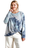 Umgee Tie Dye Long Sleeve knot top