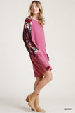 Floral & Animal Pocket Dress, Berry