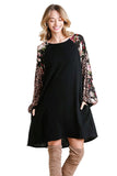 umgee usa animal pritn  & floral sleeve dress