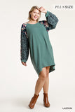 Floral & Animal Pocket Dress, Lagoon