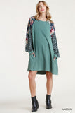 Floral & Animal Pocket Dress, Lagoon
