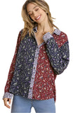 umgee usa mixed floral shirt