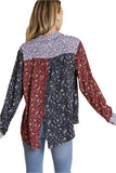 Mixed Floral Roll Tab  Shirt