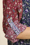 Mixed Floral Roll Tab  Shirt