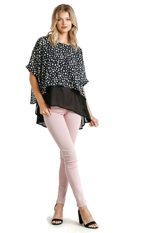 umgee usa  Layered cuffed Sleeve Top