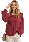umgee usa pleated detail babydoll top