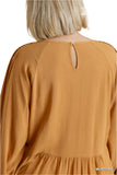 Pleated Detail Babydoll Top, Mustard
