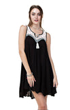 Mesh Embroidered Dress, Black