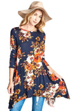 Blooming Beauty Floral Swing Top, Navy