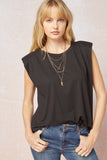 Entro solid shoulder pad top