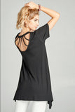 Caged Back Sharkbite Top, Black