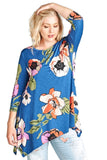 Blue Floral Swing Top Plus Size