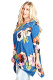 Blue Floral Swing Top Plus Size