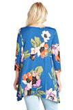 Blue Floral Swing Top Plus Size