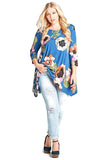 oddi blue floral swing top