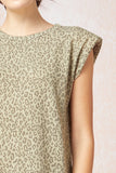 Leopard Tonal Top, Olive