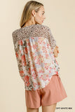 Mixed Print Crossbody Top, Off White
