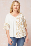 Entro Color Block Leopard Top