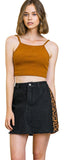 umgee animal side print stretch mini skirt