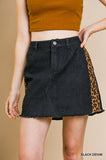 Animal Print Side Panel Stretch Mini Skirt
