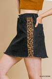Animal Print Side Panel Stretch Mini Skirt