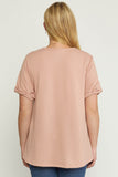 Mauve Textured Pocket Top