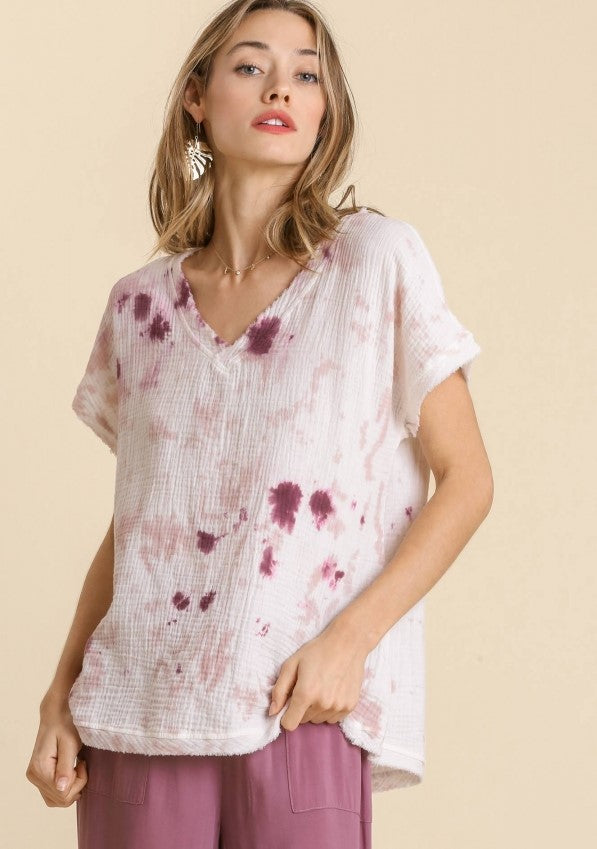 Umgee usa  Tie Dye Cotton Gauze Top