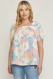 Floral Square Neck Blouse