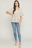 entro USA Abstract Print Peplum Top