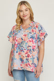 entro USA Flutter Sleeve Floral Blouse