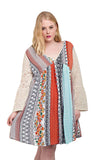Mixed Print Lace Dress, Orange