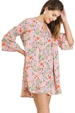 Floral Keyhole Dress, Rose Mix