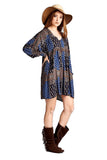 Baby Doll Color Block Dress, Blue
