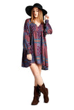 Baby Doll Color Block Dress, Red