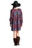 Baby Doll Color Block Dress, Red