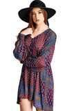 Baby Doll Color Block Dress, Red