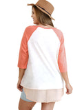 Boat Neck Raglan Sleeve Top, Peach