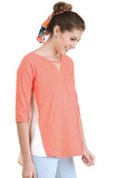 Boat Neck Raglan Sleeve Top, Peach
