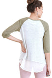 Boat Neck Raglan Sleeve Top, Sage