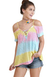 umgee usa dip dye off the shoulder top