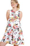 Floral Keyhole Bohemian Dress, Cream Mix