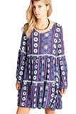 Crochet & Bell Sleeve Dress, Purple