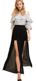 Solid Slit Maxi Pants, Black