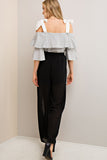 Solid Slit Maxi Pants, Black