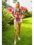 Flower Garden V-Neck Shift Top