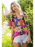 Flower Garden V-Neck Shift Top