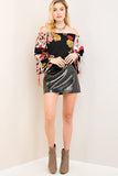 Textured Floral Off the Shoulder Top, Black