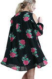 Floral Cold Shoulder Keyhole Dress